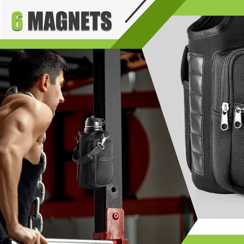 Bolsa magnética porta-garrafa preta de neoprene – foto 3
