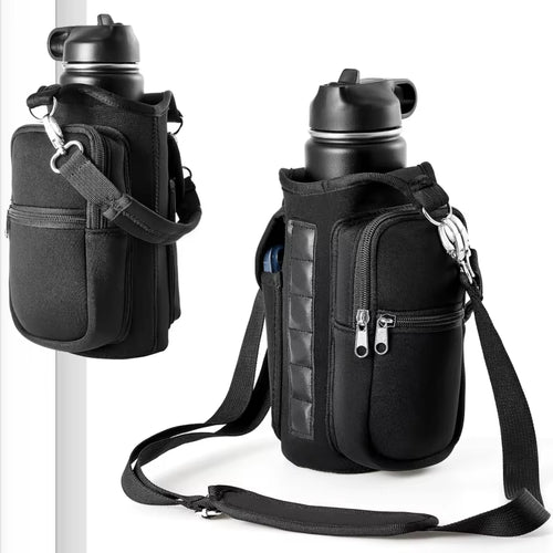 Bolsa magnética porta-garrafa preta para academia