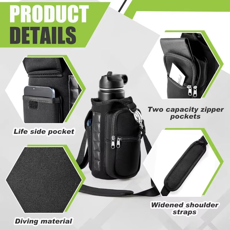 Bolsa magnética porta-garrafa preta de neoprene – foto 5